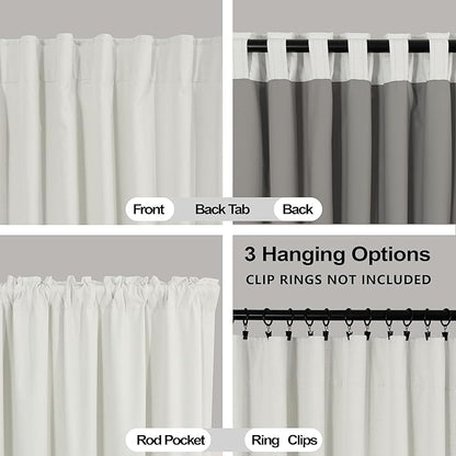 KOUFALL Blackout Curtains 96 Inches Long, Linen Textured Darkening Black Out - Image 4