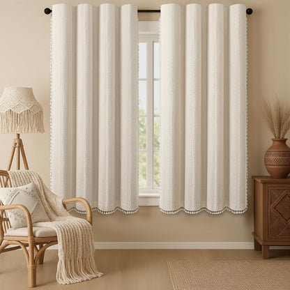 boho 100% blackout curtains 63 inch 2 panels, main product view