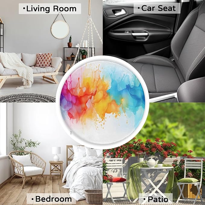 Splash Tie Dye Round Chair Cushions - Image 7