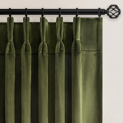 olive green velvet blackout curtains 84 inches 2, main product view