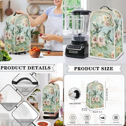 Hummingbird Dust Cover Kitchen Blender Covers Flower Washable Toaster Oven - Image 3