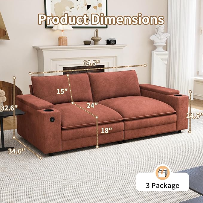81.5" Loveseat Cloud Sofa Couch - Image 2