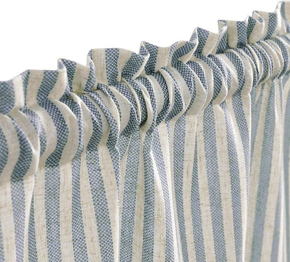 Vangao Stripe Farmhouse Kitchen Curtains 36 Inch Length Linen Cafe Curtains - Image 5