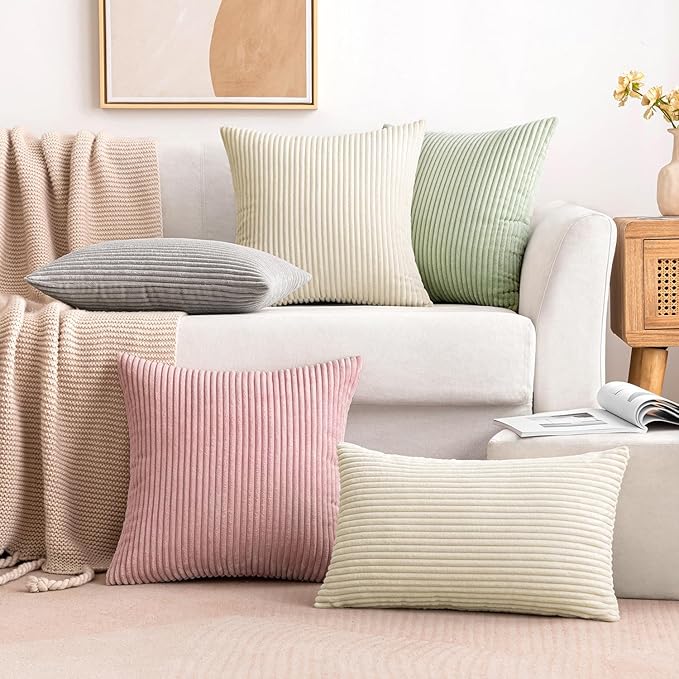 MIULEE Winter Pack of 2 Corduroy Pillow Covers Soft Soild Cushion Cases - Image 9
