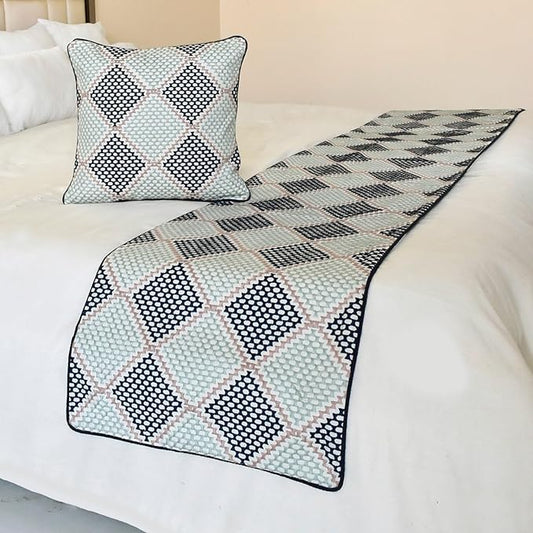 The HomeCentric King/Queen/Twin Blue Decorative Bed Runner Queen 74"x18" Bed by TheHomeCentric