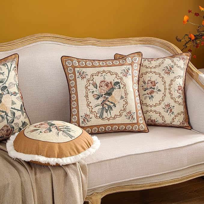 patdrea Designer Vintage Floral Throw Pillow Covers - Image 9