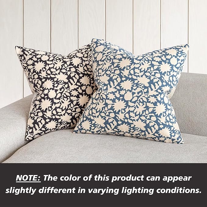 Foindtower Set of 2 Decorative Neutral Floral Throw Pillow Covers Accent - Image 4