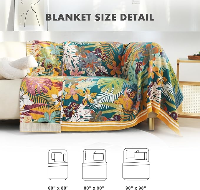 MSGKV Cotton Bed Blanket for Couch and Sofa Blankets for Living Room Bedroom - Image 3