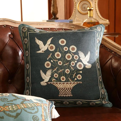 Green Throw Pillow Covers, French Farmhouse - Image 5