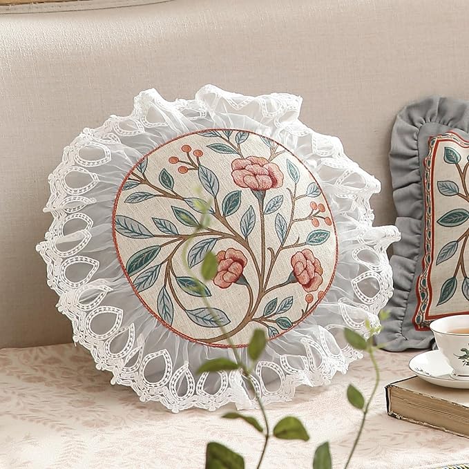 Floral Throw Pillow Covers, Cottage Rustic - Image 6