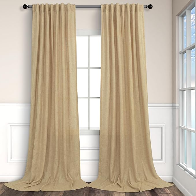 Tan Beige Curtains 96 Inches Long by Pitalk