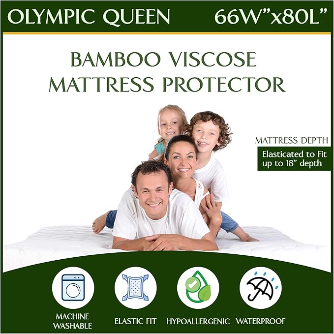 Olympic Queen Size Waterproof Mattress Protector by FourSeasonsEssentials