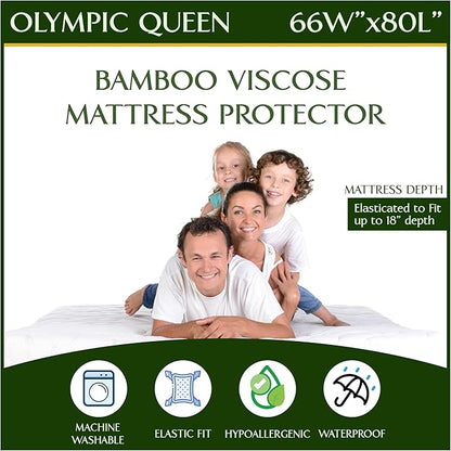Olympic Queen Size Waterproof Mattress Protector by FourSeasonsEssentials