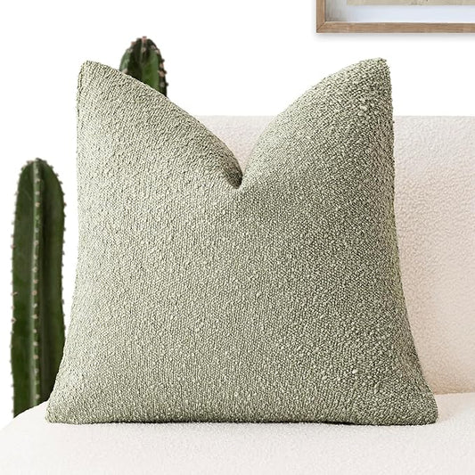 Foindtower Decorative Textured Boucle Throw Pillow Covers Accent Solid Pillow by Foindtower