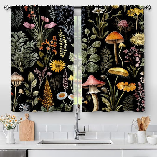 Aimego Boho Floral Kitchen Curtains by Aimego