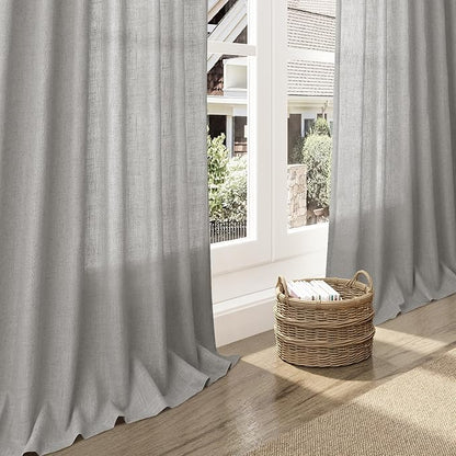 Nanspring Extra Long Light Gray Curtains 108 Inch Length 2 Panels Set - Image 5