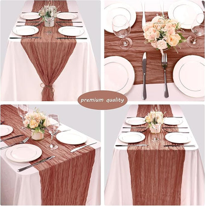 12 Pack 10Ft Cheesecloth Table Runner 35x120 Inch Boho Gauze Table Runner - Image 5