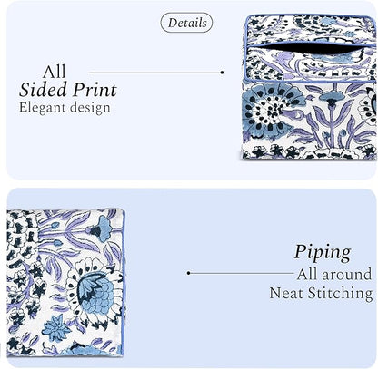 CPC Indigo Blue Hand Block Printed Cotton Tissue Box Cover 5" x 5" x 5.5" - Image 5