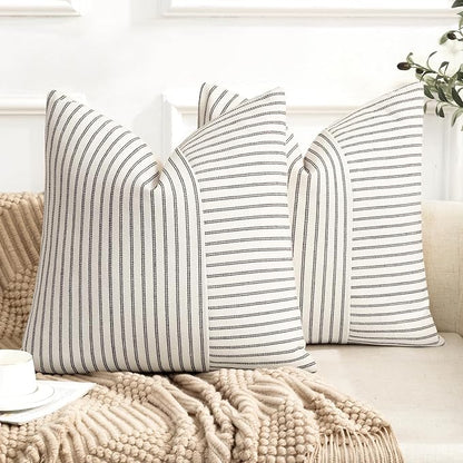 YCOLL Farmhouse Pillow Covers 24x24, Modern Accent Square Throw Pillow Covers by PillowCoversExpert