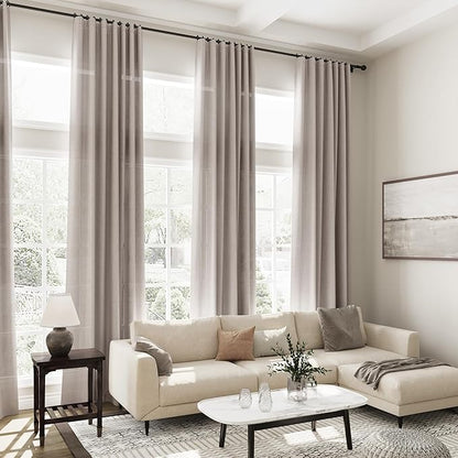 Brownish Grey Linen Curtains 120 Inch Extra Long - Image 7