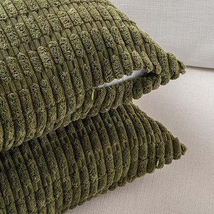 Fancy Homi 4 Packs Boho Moss Green Decorative Throw Pillow Covers 22x22 Inch - Image 3