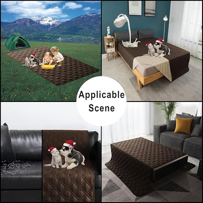 100% Waterproof Dog Bed Cover 120x82 inch Reversible Reusable Camping Mat - Image 6