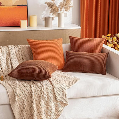 MIULEE Pack of 2 Corduroy Soft Soild Decorative Square Throw Pillow Covers - Image 7