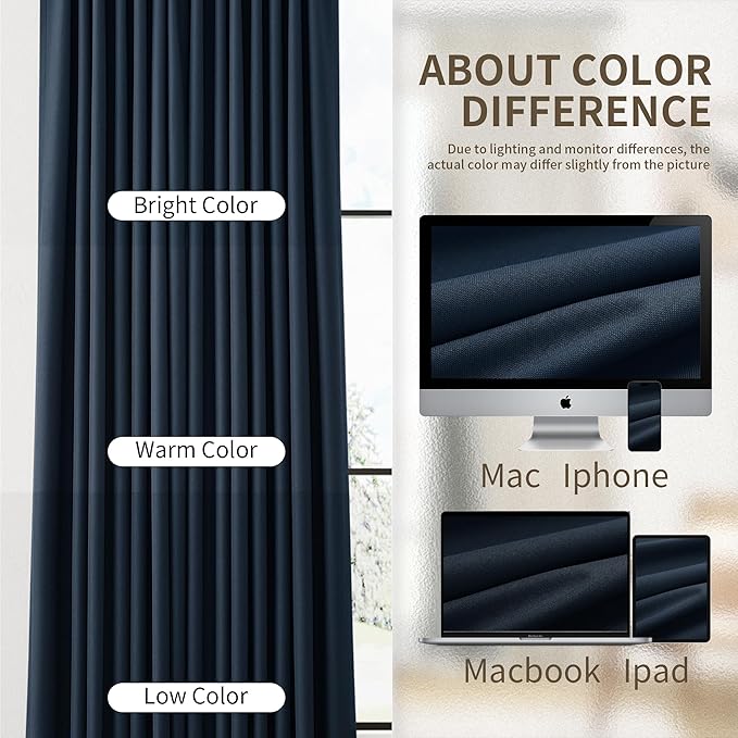 Pinch Pleat 100% Blackout Linen Curtains 96 Inches Long - Image 6