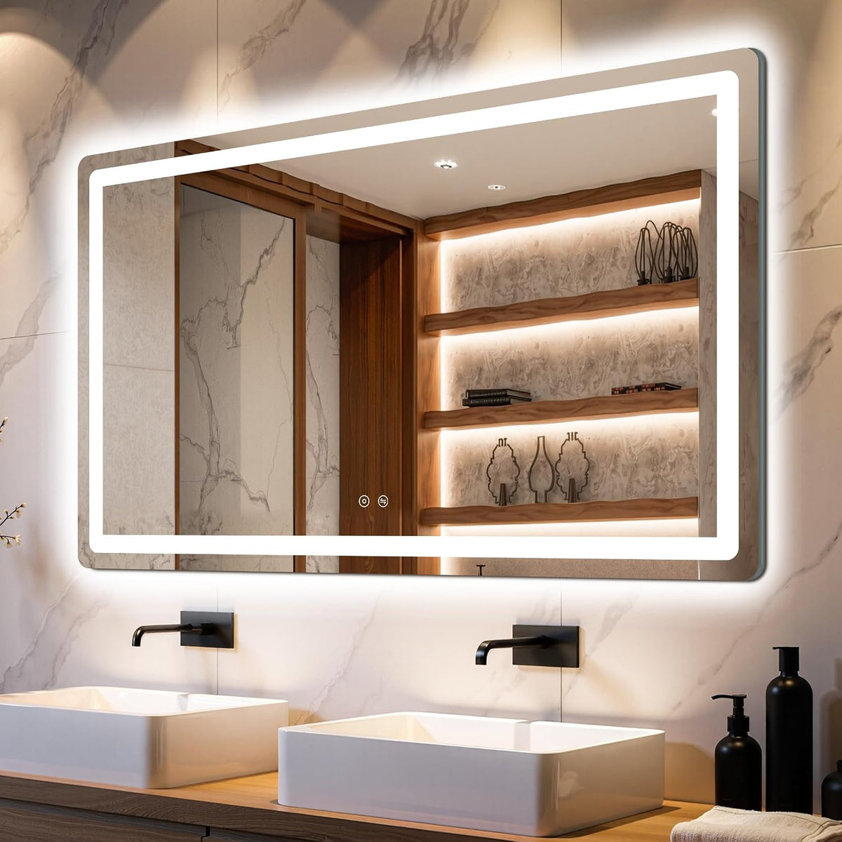 delma 30x50 led bathroom vanity mirror with lights, main product view