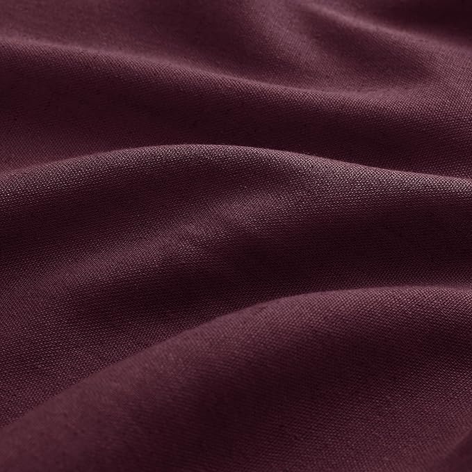 Burgundy Pinch Pleated Linen Curtains 72 Inch Length 2 Panels - Image 2