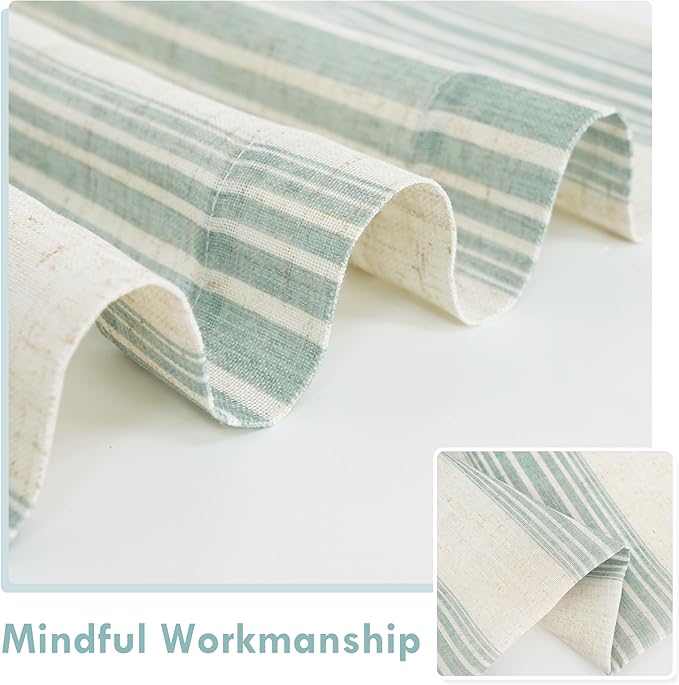 DriftAway Farmhouse Vertical Striped Linen Blend Textured Light Filtering Semi - Image 6
