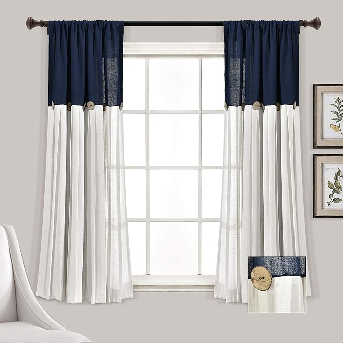 Lush Decor Linen Button Window Curtain Panel, Bedroom & Dining Room - Image 7