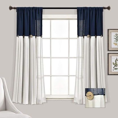Lush Decor Linen Button Window Curtain Panel, Bedroom & Dining Room - Image 7