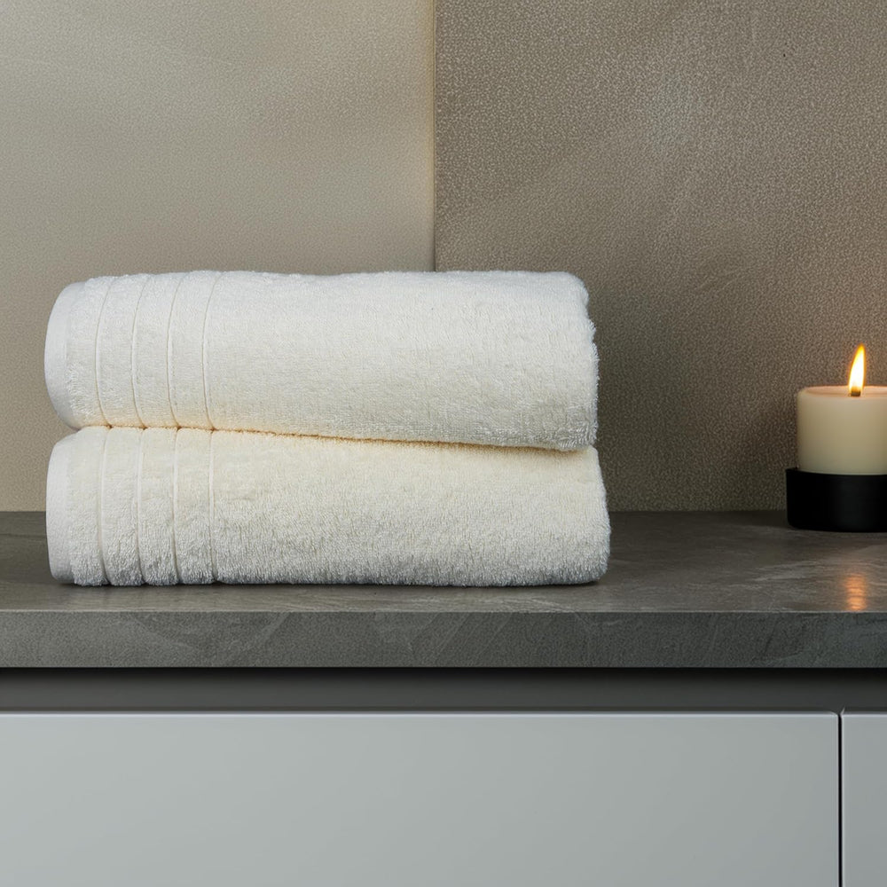 Tens Towels 4 Piece Extra Large Bath Towels 30 x 60 Inches, Cream