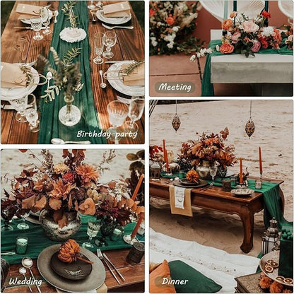 12 Pack 10Ft Cheesecloth Table Runner 35x120 Inch Boho Gauze Table Runner - Image 6