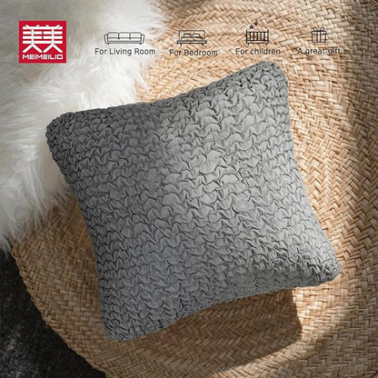 Throw Pillow Covers 18x18 Inch Solid Stretch Fabric Flexible Size Decorative - Image 8