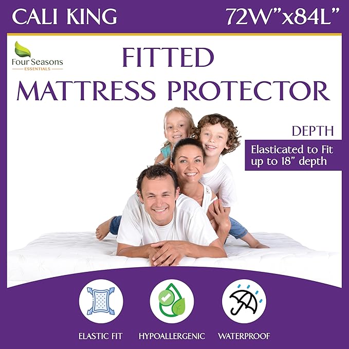California King Size Waterproof Mattress Protector by FourSeasonsEssentials