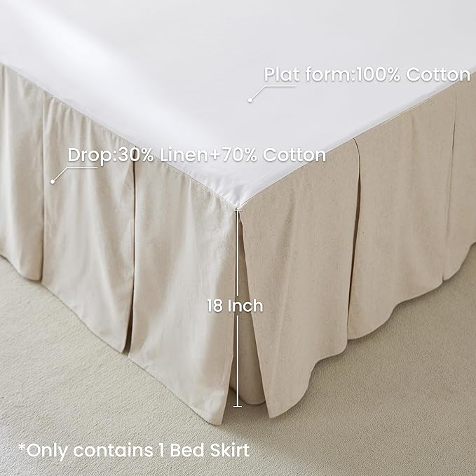 BISELINA French Linen Pleated Bed Skirt - Image 3