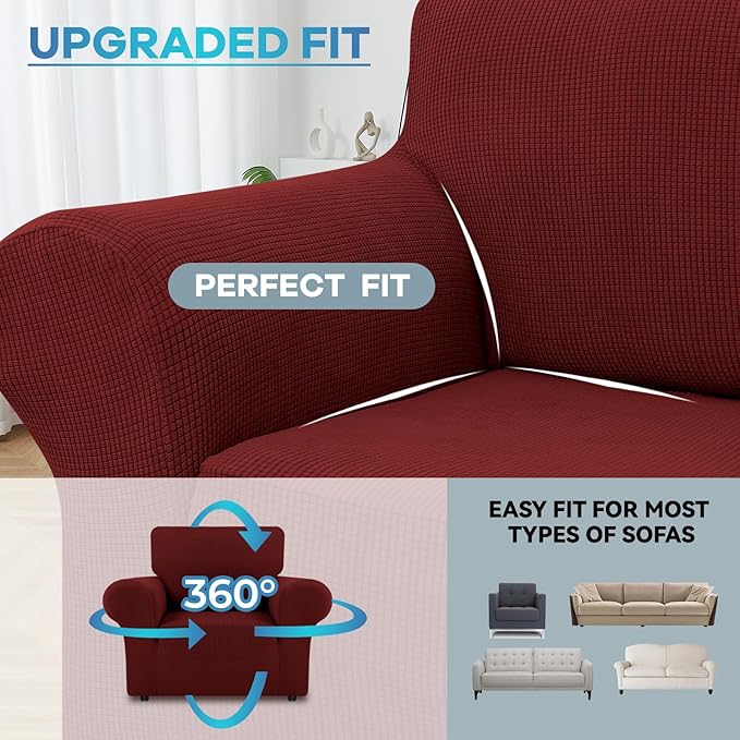 LURKA Stretch Chair Sofa Slipcovers 1 Piece Couch Covers - Image 4