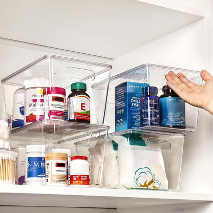 vtopmart 6 pack clear stackable storage bins with, package contents
