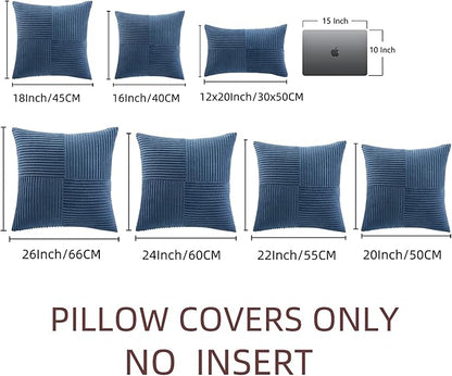 Fancy Homi 2 Packs Dusty Blue Decorative Throw Pillow Covers 20x20 Inch - Image 7