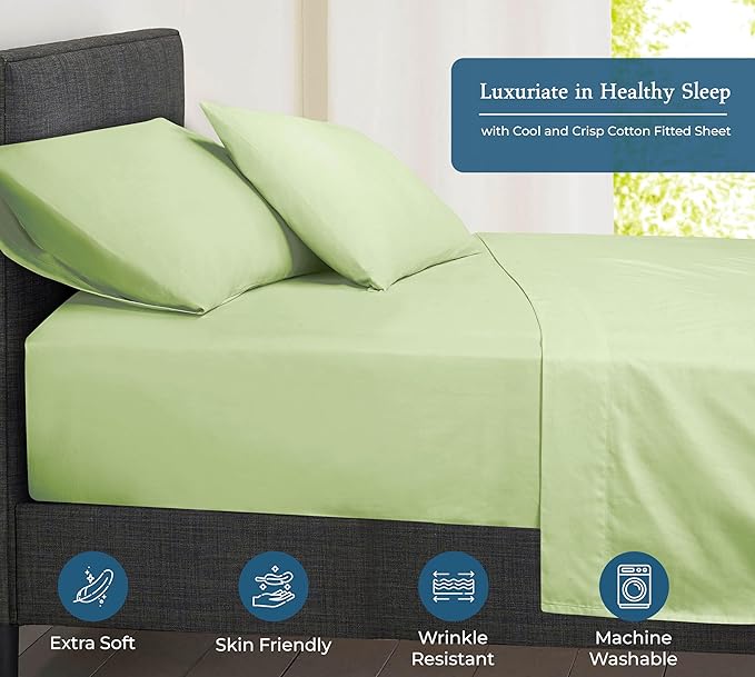 Royale Linens 400 Thread Count 100% American Grown Cotton Fitted Sheet Full Size - Image 3