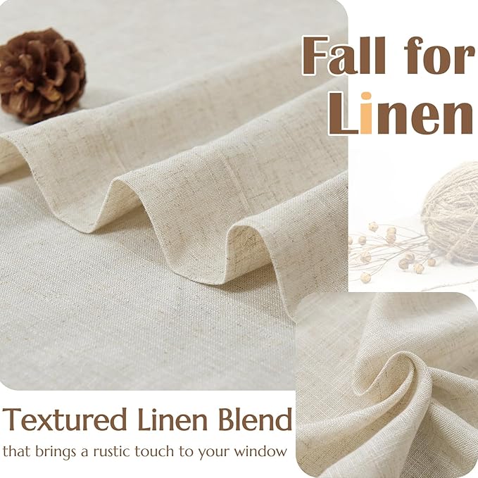 jinchan Pinch Pleated Linen Blend Curtains 63 Inch 2 Panels Light Filtering - Image 8