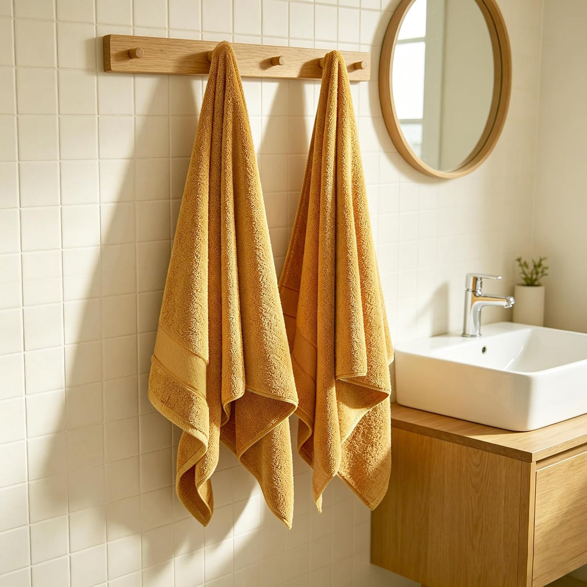cozyart bath towel set 6 pcs, luxury gold, main product view