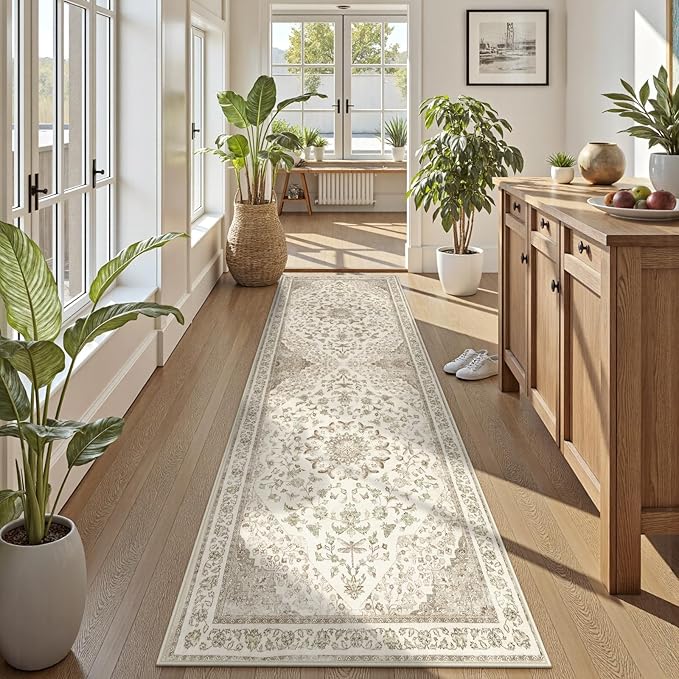 Moynesa Beige 2.5x8 Runner Rugs - Image 2