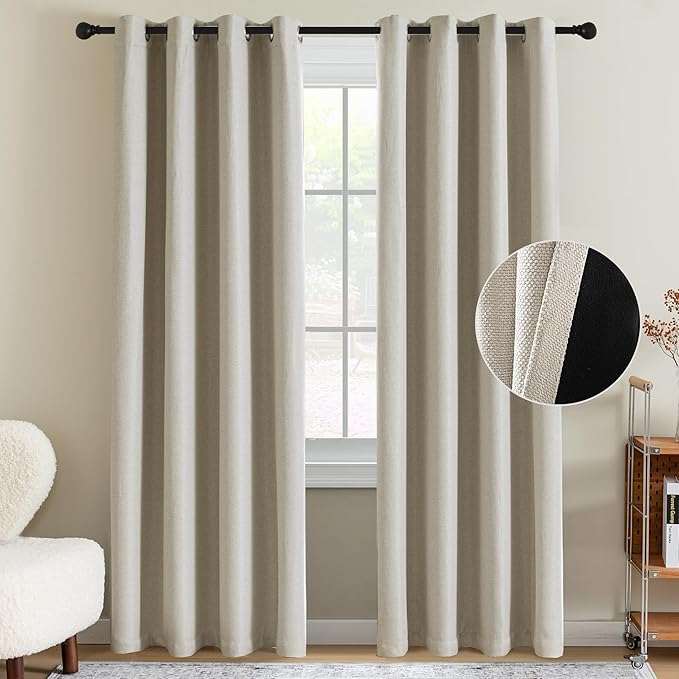 H.VERSAILTEX 90% Blackout Linen Curtains 84 Inches Long by HVERSAILTEX