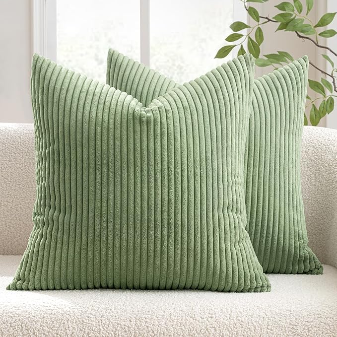 MIULEE Pack of 2 Pillow Covers Soft Soild Decorative Square Throw Pillow Covers by MIULEE
