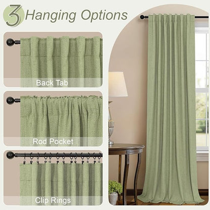 Light Sage Green Short Blackout Curtains - Image 5