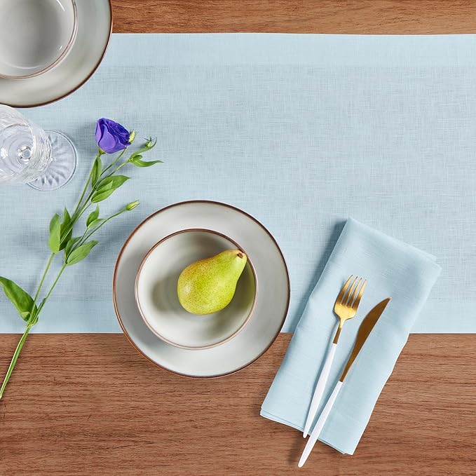 Solino Home Linen Ice Water Table Runner 60 Inches - Image 3