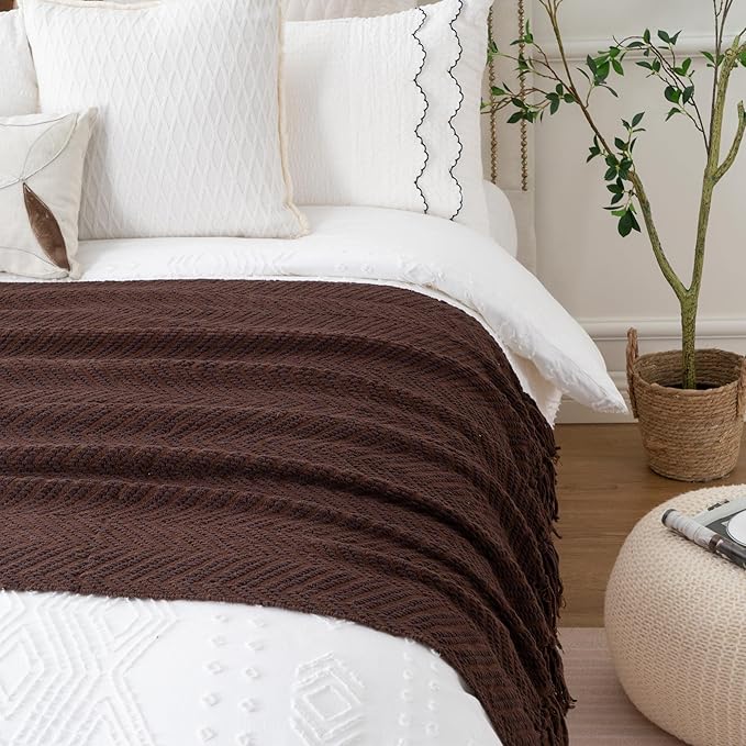 BATTILO HOME Dark Brown Throw Blanket - Image 7